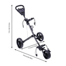 WDZCZDoo Foldable 3-Wheel Golf Push Cart – Black