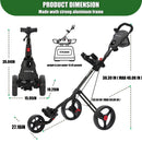XDriveMax GC27 3-Wheel Folding Golf Cart with Adjustable Handle