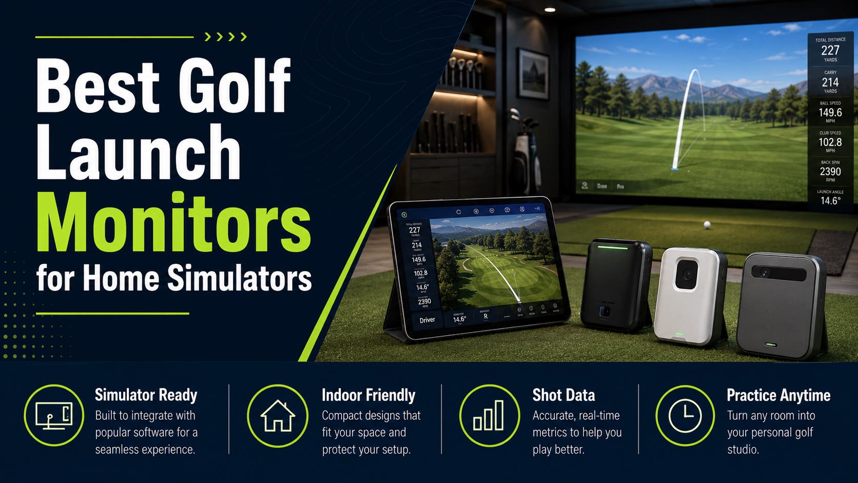 Best Golf Launch Monitors for Home Simulators (2026)