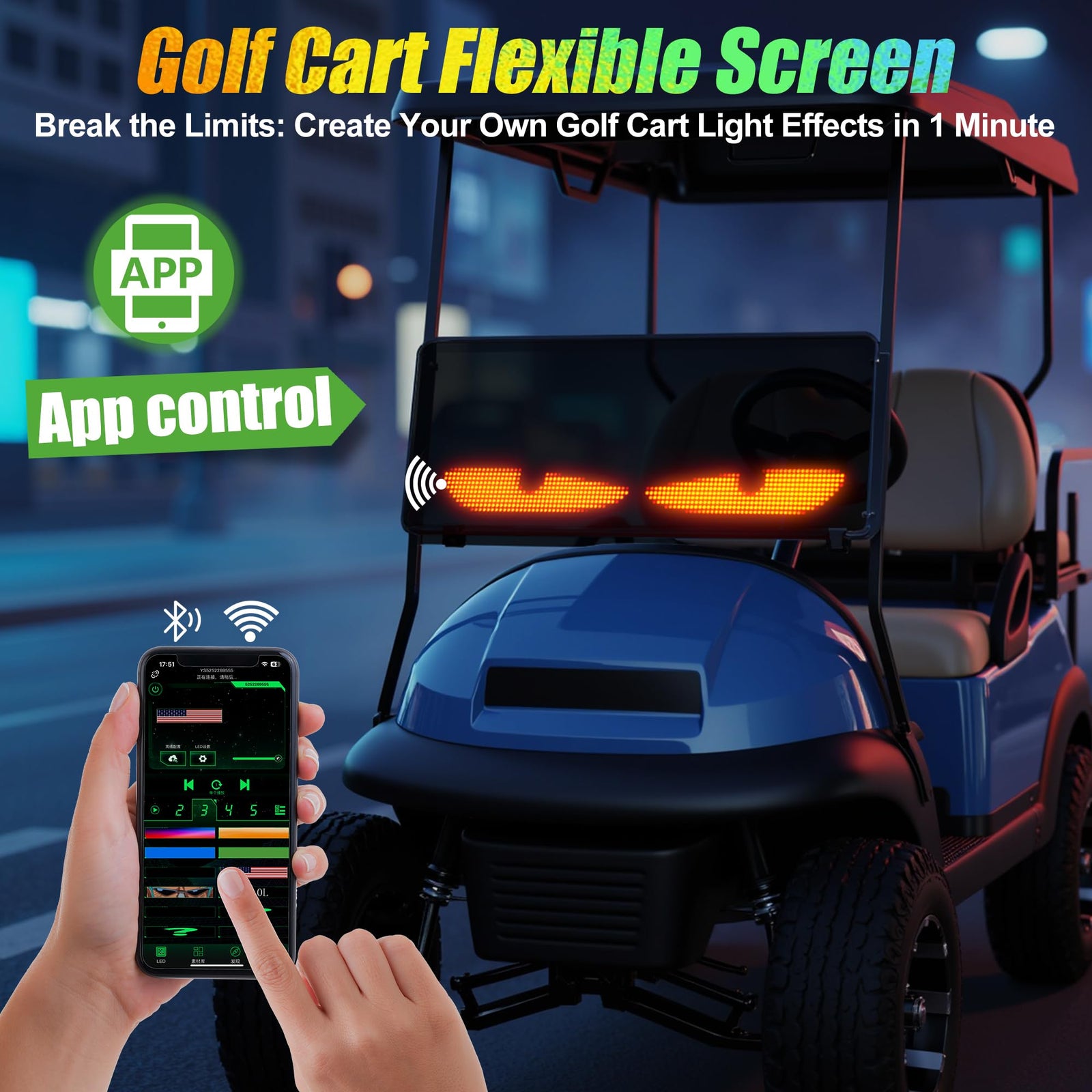 10L0L Golf Cart Devil Eyes LED Display Sign 24