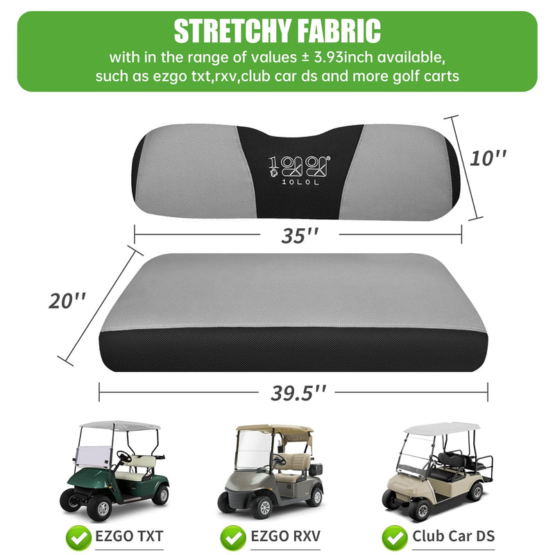 10L0L Light Gray Golf Cart Seat Covers for EZGO & Club Car