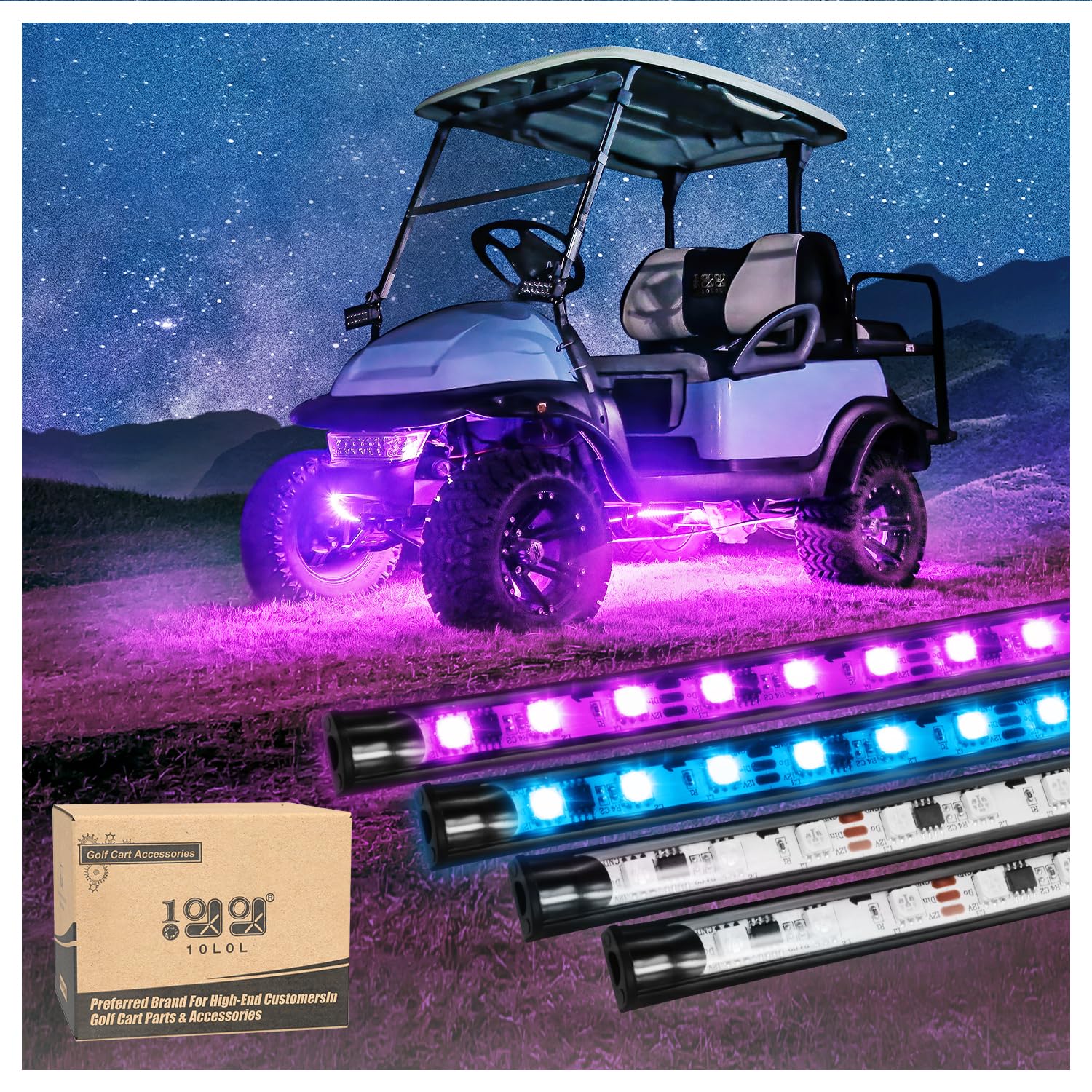 10L0L Multicolor Golf Cart Underglow Light Kit