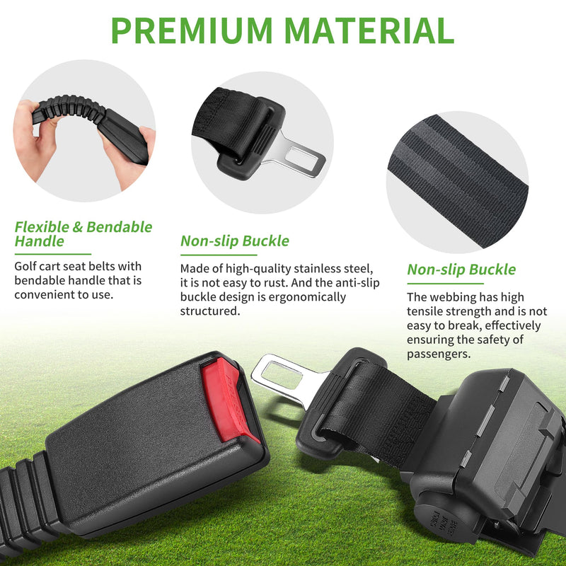 10L0L Universal Golf Cart Seat Belt Kit for 4 Passengers – Bracket