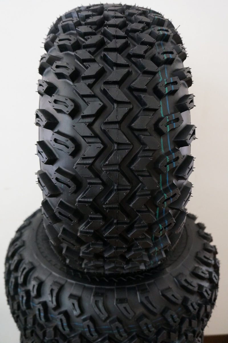 10” Black Golf Cart Wheels + 22” All-Terrain Tires (4-Pack)