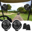  2-Pack Rechargeable Magnetic Golf Cart Fans with LED Light
