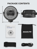 2-Pack Rechargeable Magnetic Golf Cart Fans with LED Light