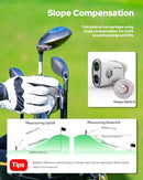 SIGHTFLAG GF2 Golf Rangefinder with Slope, 1300 Yards Laser Range Finder, 7.5X Magnification, Flag Pole Locking Vibration 0.3 Yard Accuracy, Rechargeable Magnetic Golf Accessories Gift for Men Women