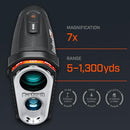 Bushnell Golf Pro X3+ Link Laser Rangefinder with Wind Speed, Slope & Elements Compensation | 1300-Yard Range, 7X Magnification, Dual Display, Visual JOLT & Magnetic Cart Mount
