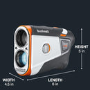 Bushnell Golf Tour V6 Shift Laser Rangefinder with Slope Compensation, 1300-Yard Range, Flag Lock Vibration, Magnetic Cart Mount, 6X Magnification, Waterproof – Tournament Legal (Orange, Patriot Pack)