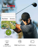 SIGHTFLAG GF2 Golf Rangefinder with Slope, 1300 Yards Laser Range Finder, 7.5X Magnification, Flag Pole Locking Vibration 0.3 Yard Accuracy, Rechargeable Magnetic Golf Accessories Gift for Men Women