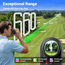 Golf Rangefinder with Slope & Magnetic Mount - High Precision Golf Distance Meter for Golfers,Flag Pole Locking Vibration, IP54, Ergonomic Design, Anti-Shake,Rechargeable Golf Accessories for Golfers