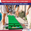 PutterBall Original Golf Putting Game Set – Backyard 12 ft Putting Green Pong Style Golf Mat with 2 Putters, 2 Balls & Hole Covers (Putterball Original)