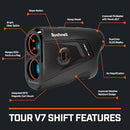 Bushnell Golf Tour V7 Shift Laser Rangefinder with Tour Trusted Slope Technology, Dual Color Display, Yardage Range Recall, 1300-Yard Range & 6X Magnification