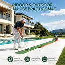 Golf Putting Green Indoor - Practice Uphill Putts, 3-Level Adjustable Incline, Auto Ball Return and Foldable Solid Wood Base, Golf Training Aid for Home, Office, Backyard - Golf Putting Mat