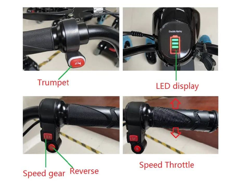 Electric Golf Scooter – Folding Four-Wheel - 800W, 36V Red