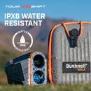 Bushnell Golf Tour V6 Shift Laser Rangefinder with Slope Compensation, 1300-Yard Range, Flag Lock Vibration, Magnetic Cart Mount, 6X Magnification, Waterproof – Tournament Legal (Orange, Patriot Pack)