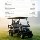 4-Seater Electric Golf Cart with 5KW Motor 20 MPH Top Speed 44 Mile Long Range 60V, Advanced Suspension, Rear & Front Storage, IPS Display, Quick Charging for Recreational, Park, Hotel Shuttle (Black)