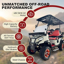 ATS POWER 4-Seater Electric Shuttle Golf Cart 48V 5KW IP67 Waterproof - 25MPH Top Speed 50-60km Range with LED Lights, Disc Brakes & 5-Hour Quick Charging (White)
