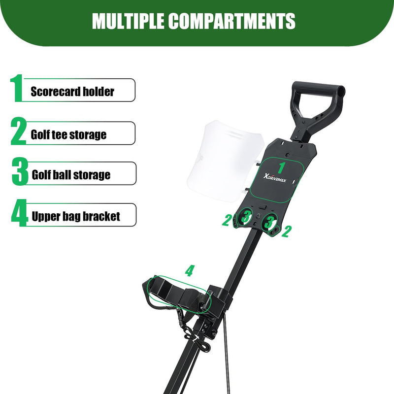 XDriveMax GC01 Foldable 2-Wheel Golf Pull Cart – Steel Frame