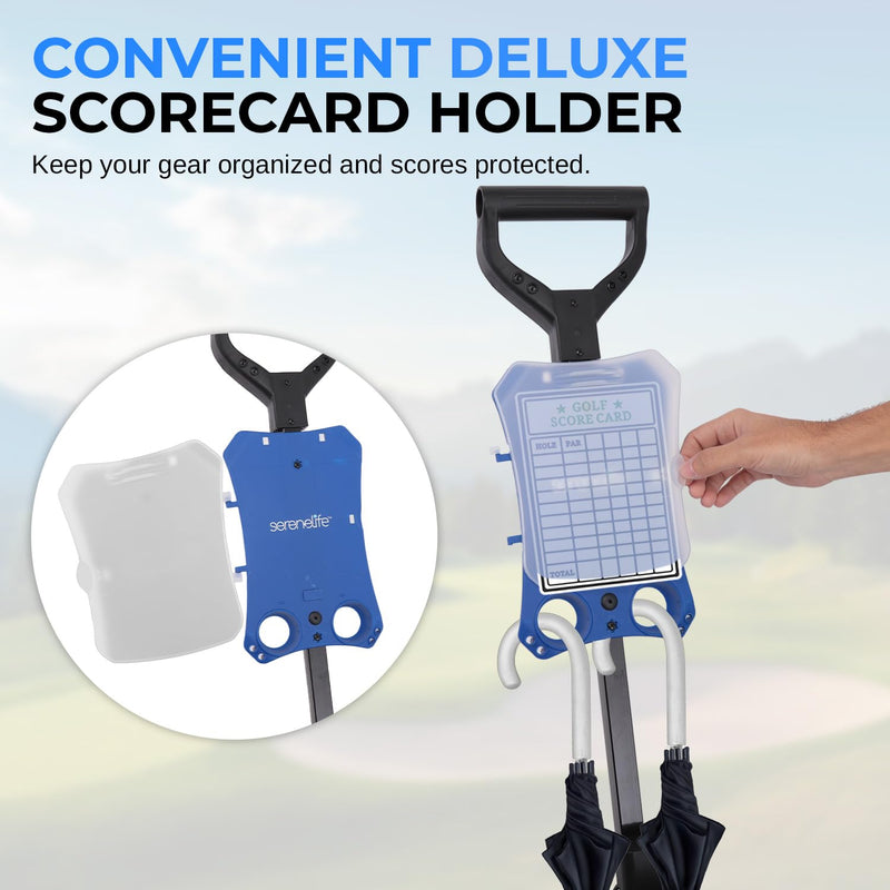 SereneLife 2-Wheel Golf Cart – Lightweight Foldable with Storage