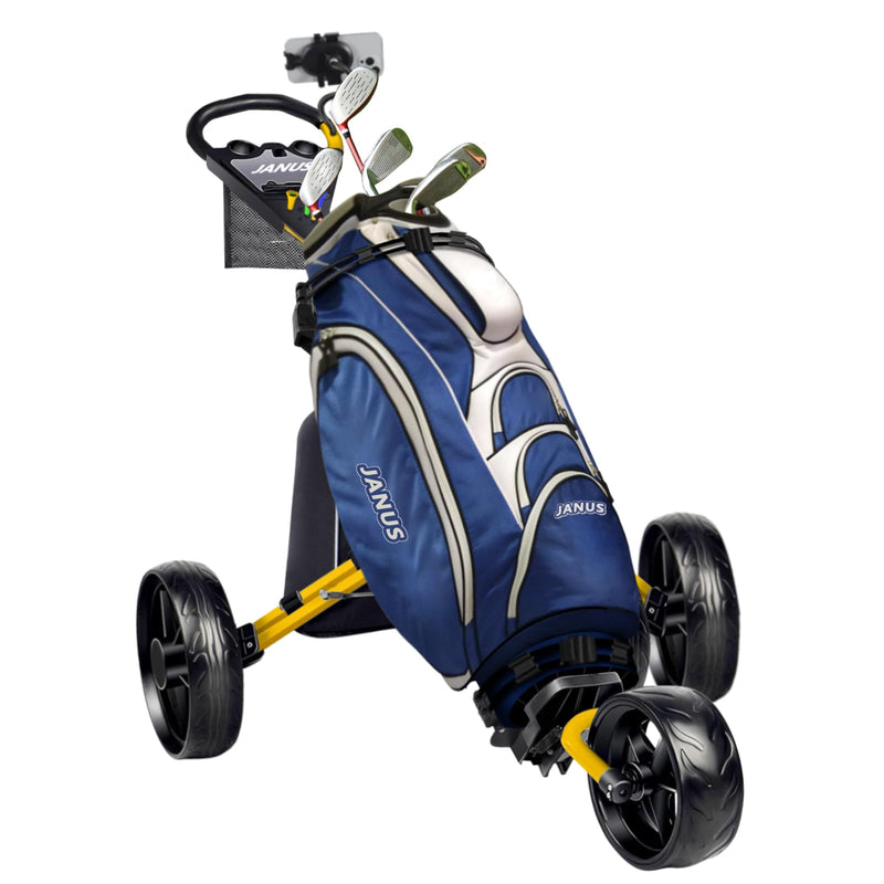 JANUS Foldable 3-Wheel Golf Cart with Phone Mount & Storage