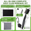 TEHCIN Pro Golf Club Cleaning Kit – Cleaner, Polish, Grip Cleaner, Brush, Towel & Bag | Restores Irons & Drivers, Removes Rust & Scratches, Renews Grip | Golf Gifts for Men