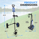 SereneLife 2-Wheel Golf Cart – Lightweight Foldable with Storage