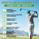 TEHCIN Pro Golf Club Cleaning Kit – Cleaner, Polish, Grip Cleaner, Brush, Towel & Bag | Restores Irons & Drivers, Removes Rust & Scratches, Renews Grip | Golf Gifts for Men