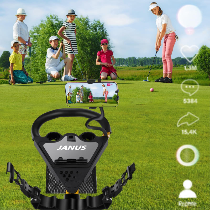 JANUS Foldable 3-Wheel Golf Cart with Phone Mount & Storage