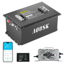 AOUSK 48V 105Ah Lithium Golf Cart Battery Kit - Charger & App