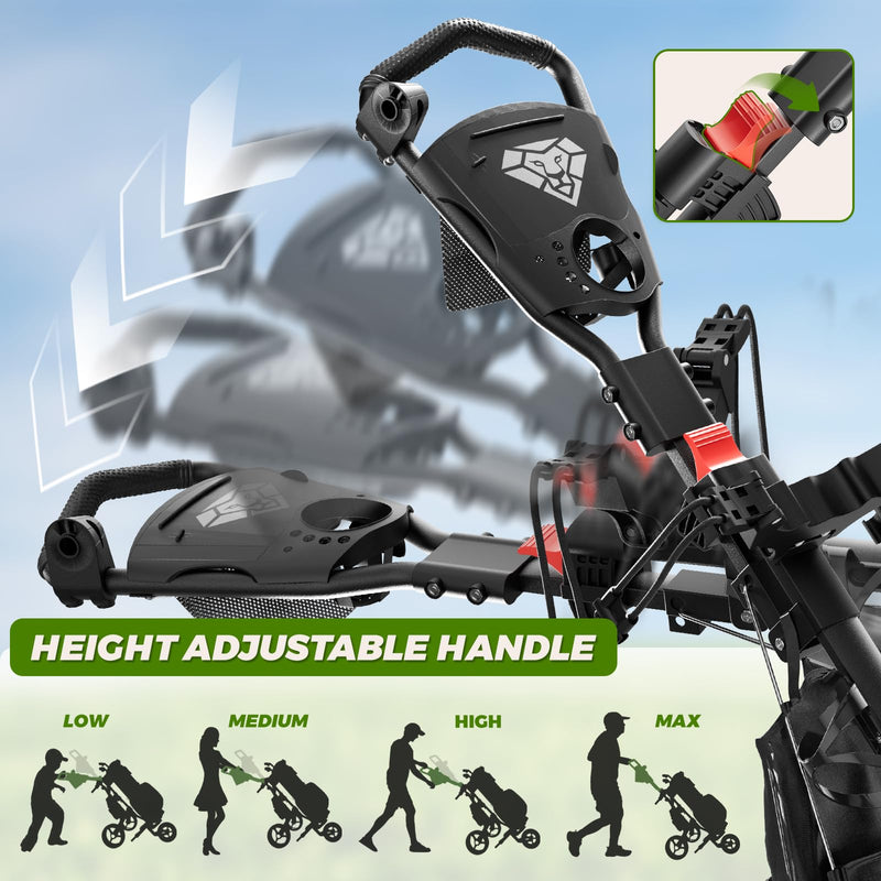 Alllion Lightweight 3-Wheel Folding Golf Push Cart