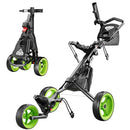 Alllion Lightweight 3-Wheel Golf Push Cart – Green