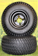 Antego Matte Black Golf Cart Wheel & Turf Tire Set