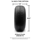 Arisun Cruze Street Golf Cart Tire Set 205/30-14 DOT (4-Ply)