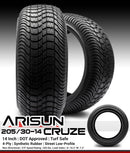 Arisun Cruze Street Golf Cart Tire Set 205/30-14 DOT (4-Ply)
