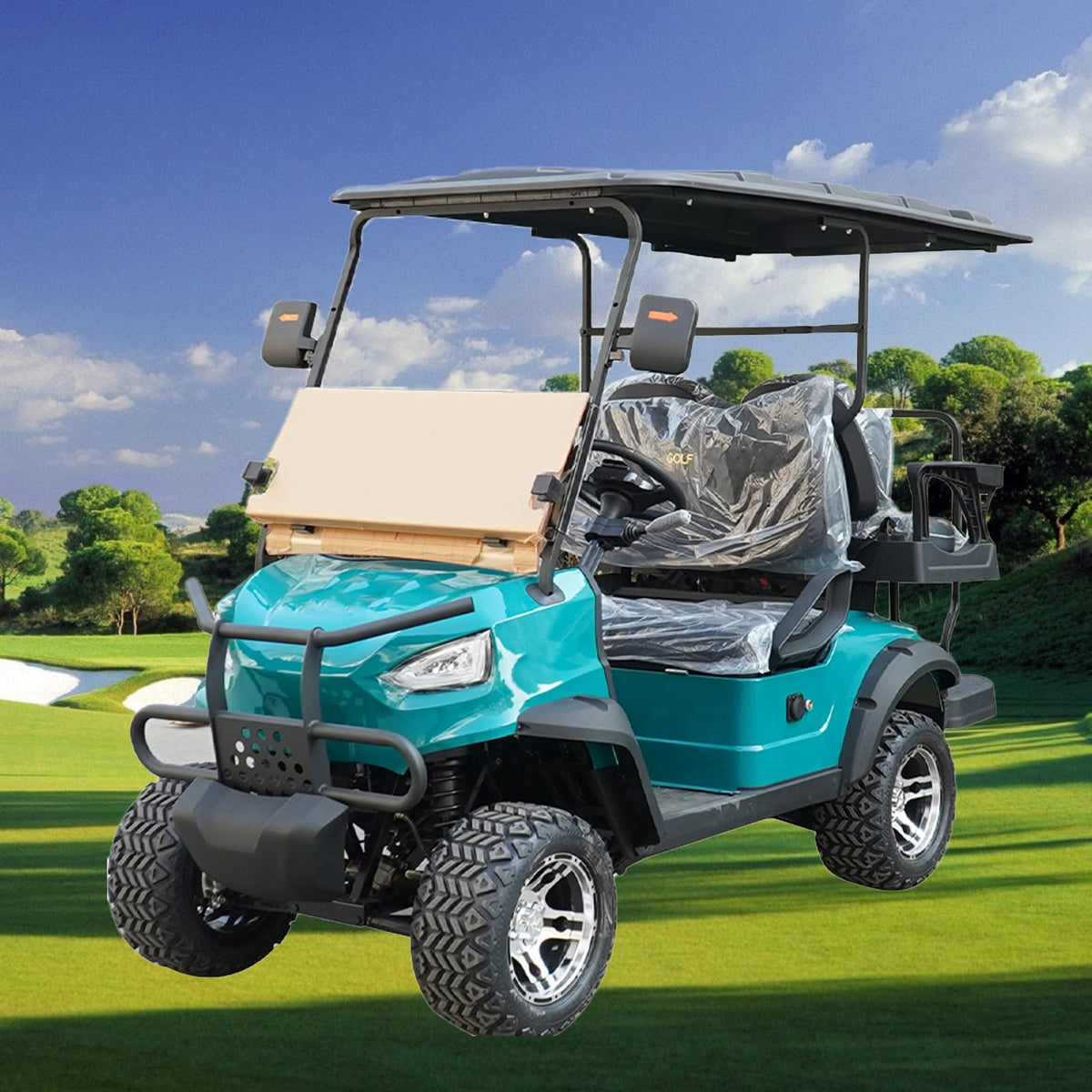 AttachXPro Electric Golf Cart with Touchscreen Safety Charger