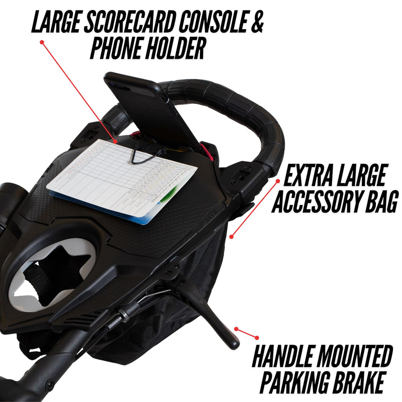 Bag Boy Nitron Auto-Open Golf Push Cart – Lightweight, 3-Wheel