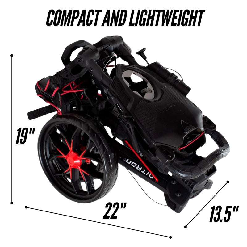 Bag Boy Nitron Auto-Open Golf Push Cart – Lightweight, 3-Wheel