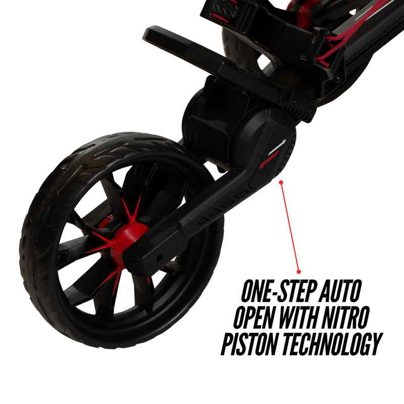 Bag Boy Nitron Auto-Open Golf Push Cart – Lightweight, 3-Wheel