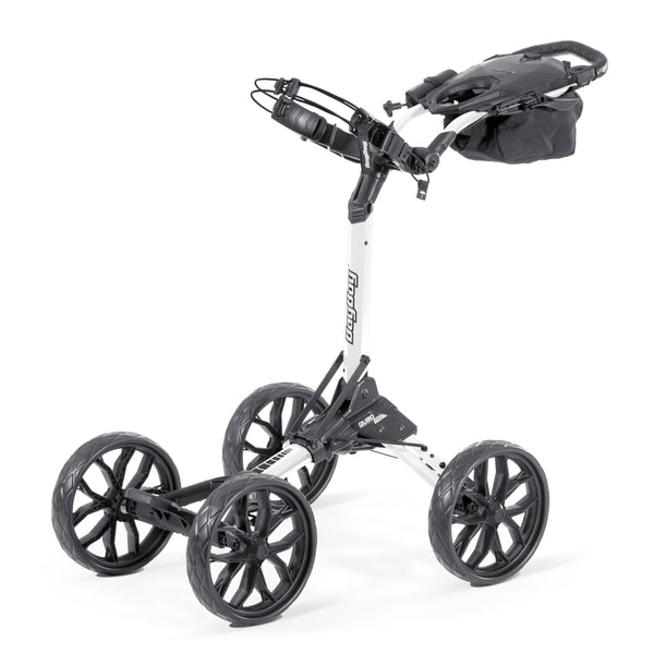 Bag Boy Quad Pro 4-Wheel Golf Push Cart – White/Black