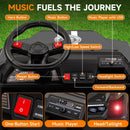 Black 24V 4-Seater Ride-On Golf Cart Kids