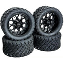 Black Fusion 12" Golf Cart Wheel & Tire Set – 4 Pack