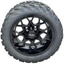 Black Fusion 12" Golf Cart Wheel & Tire Set – 4 Pack