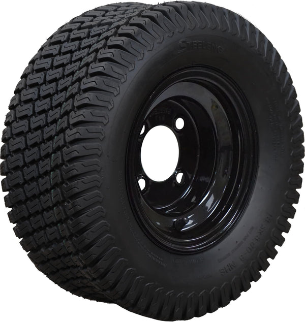 Black Steel Golf Cart Wheels with 18” Turf Tires – Set of 4 18x8.50-8