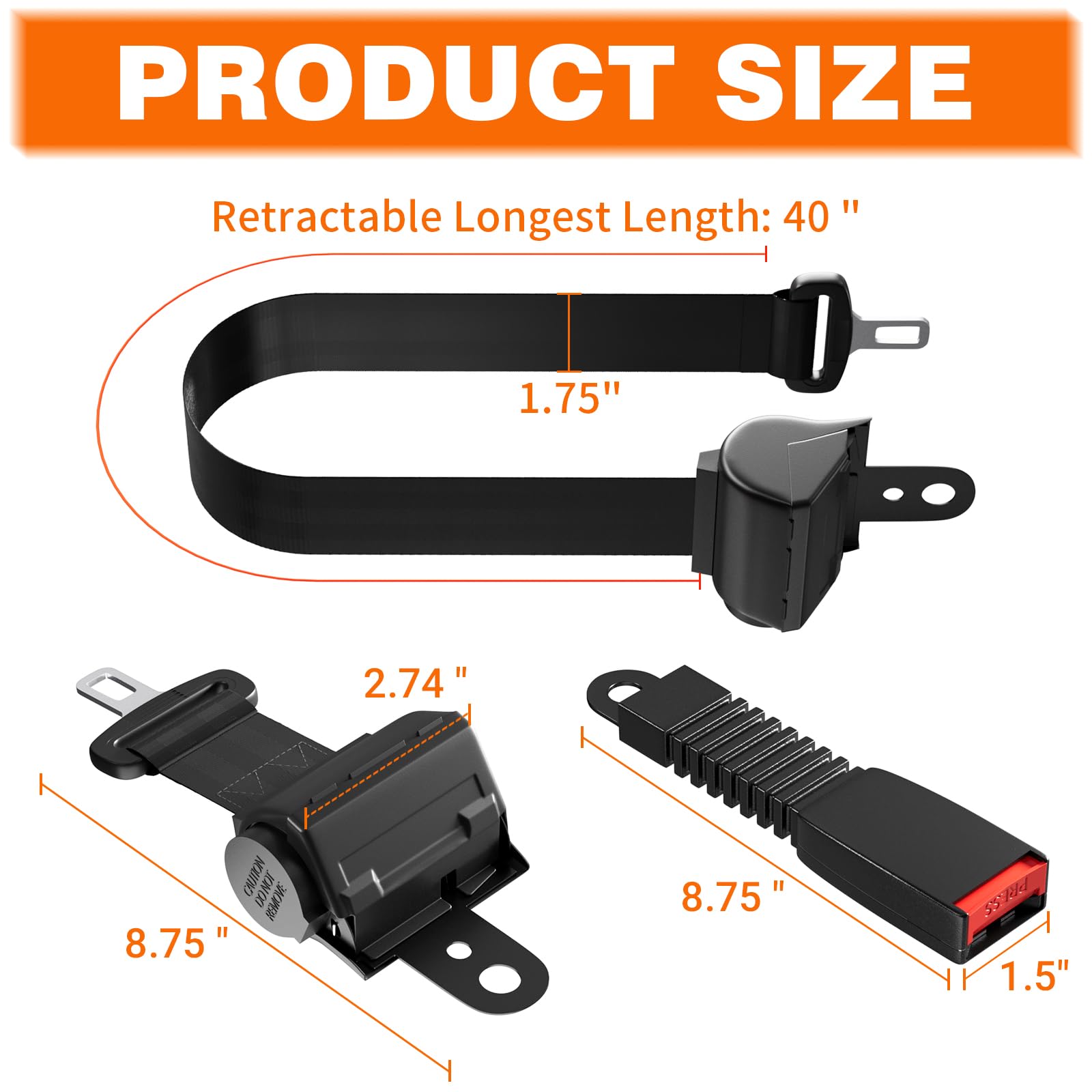 CLUBRALLY Universal Golf Cart Seat Belts – 2 Set Kit