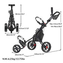 Caddytek 1.5 V3 Lightweight 3-Wheel Golf Push Cart with Folding Frame