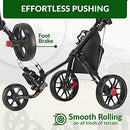 Caddytek 1.5 V3 Lightweight 3-Wheel Golf Push Cart with Folding Frame