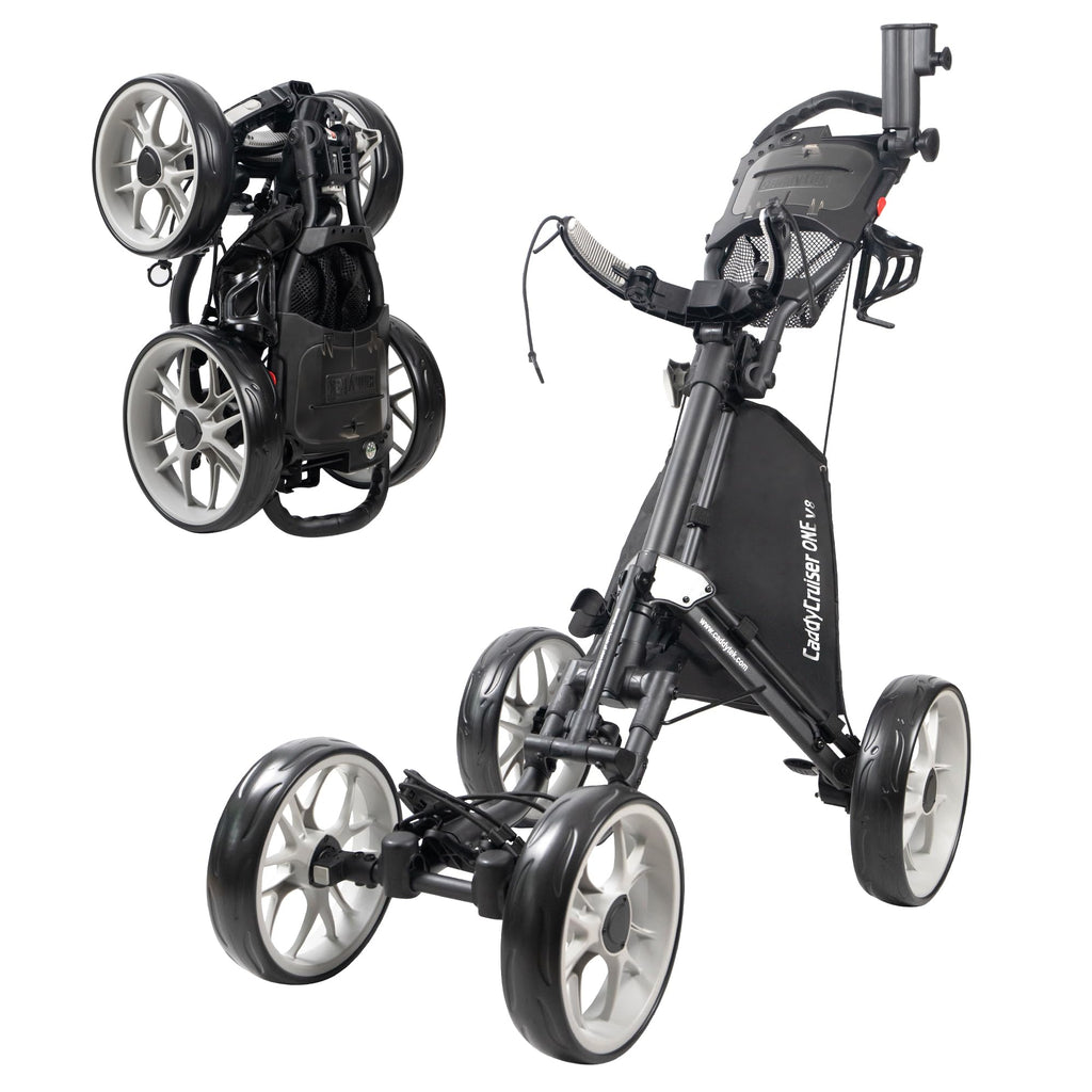 Caddytek CaddyCruiser One V8 – 4-Wheel Golf Push Cart