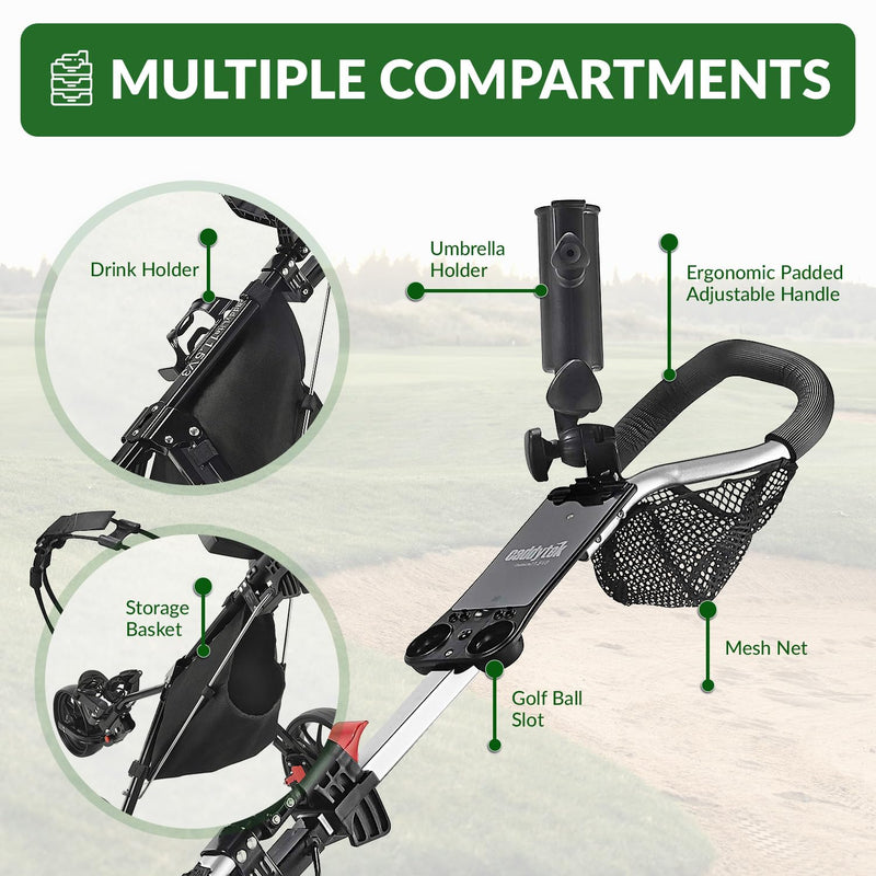 Caddytek CaddyLite 3-Wheel Folding Golf Push Cart