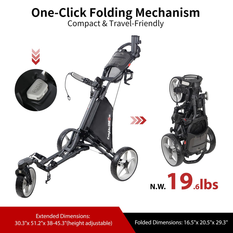 Caddytek CaddyLite 360 V8 3-Wheel Golf Push Cart